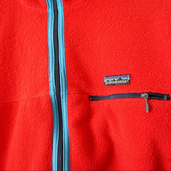 Vintage Patagonia Fleece Full Zip Jacket Size Small Red USA Made - Picture 3 of 11